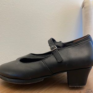 Girls Mexican Dance Shoes! Ballet Folklorico black leather used dance shoes